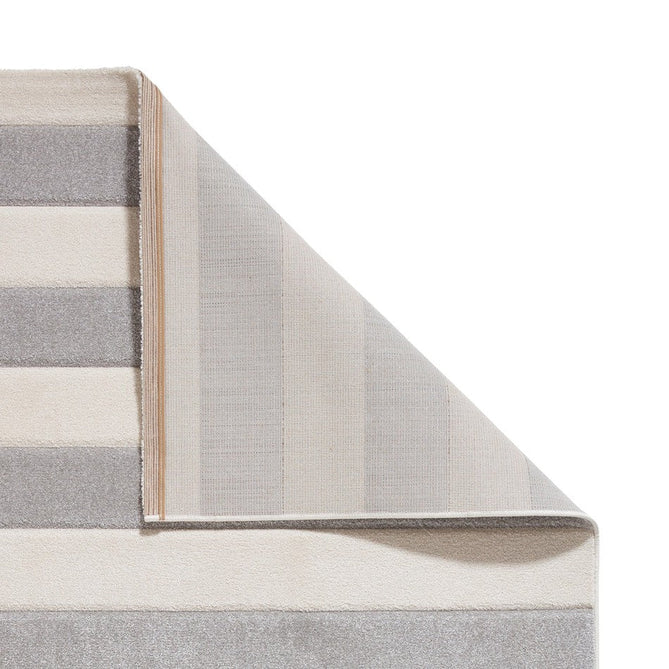 Catherine Lansfield Cove Stripe Modern Linear Durable Easy-Care Carved High Density Polyproplyene Grey/Cream Rug-Think Rugs-Rug Love - The Most Loved Rug Store
