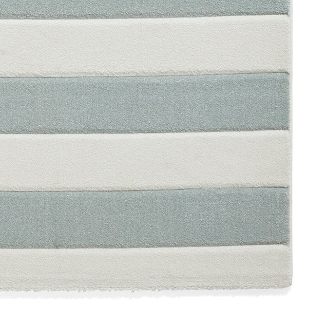 Catherine Lansfield Cove Stripe Modern Linear Durable Easy-Care Carved High Density Polyproplyene Light Sage Green/Cream Rug-Think Rugs-Rug Love - The Most Loved Rug Store