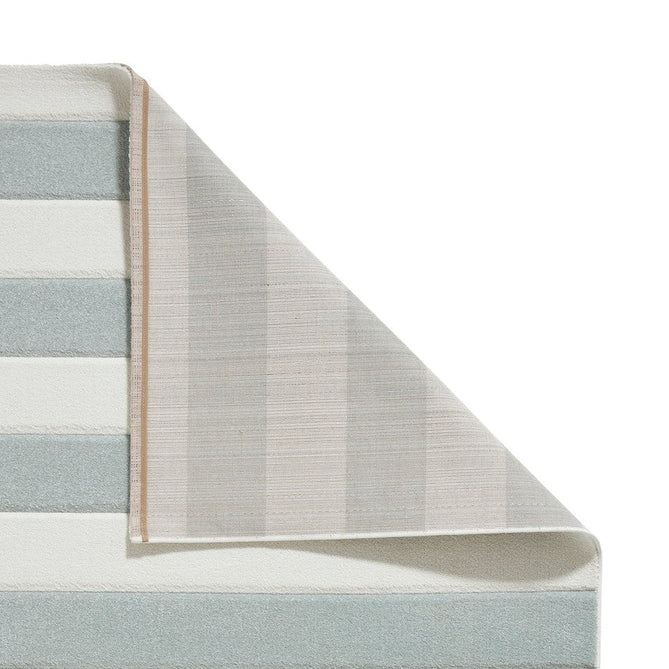 Catherine Lansfield Cove Stripe Modern Linear Durable Easy-Care Carved High Density Polyproplyene Light Sage Green/Cream Rug-Think Rugs-Rug Love - The Most Loved Rug Store