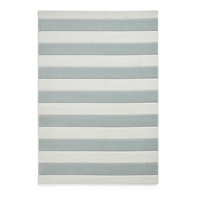 Catherine Lansfield Cove Stripe Modern Linear Durable Easy-Care Carved High Density Polyproplyene Light Sage Green/Cream Rug-Think Rugs-Rug Love - The Most Loved Rug Store