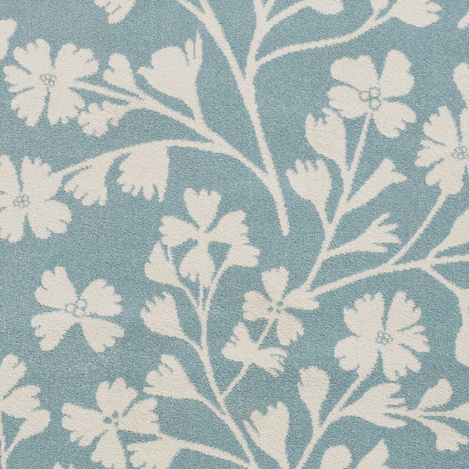 Catherine Lansfield Grace Floral Modern Durable Easy-Care Carved High Density Polyproplyene Blue/Cream Rug-Think Rugs-Rug Love - The Most Loved Rug Store