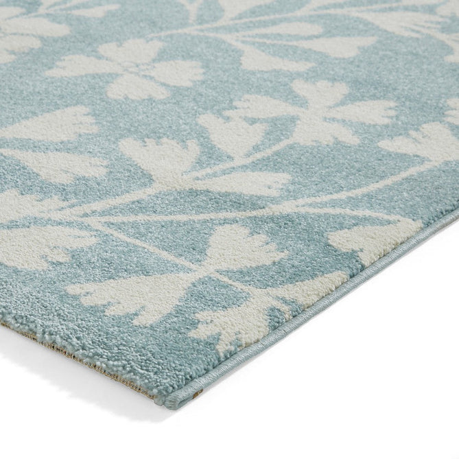 Catherine Lansfield Grace Floral Modern Durable Easy-Care Carved High Density Polyproplyene Blue/Cream Rug-Think Rugs-Rug Love - The Most Loved Rug Store