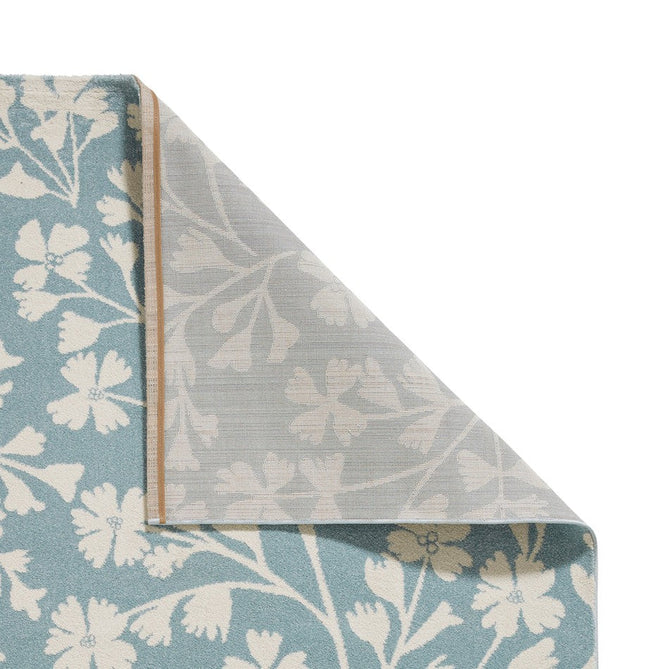 Catherine Lansfield Grace Floral Modern Durable Easy-Care Carved High Density Polyproplyene Blue/Cream Rug-Think Rugs-Rug Love - The Most Loved Rug Store