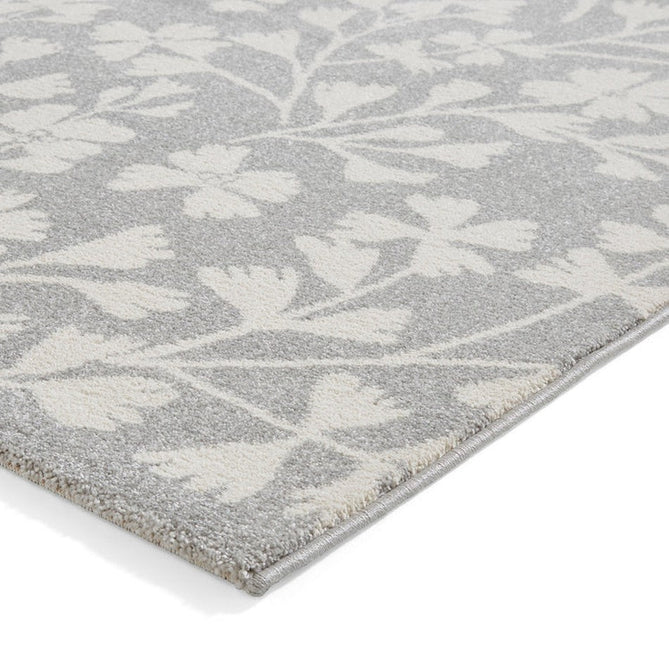Catherine Lansfield Grace Floral Modern Durable Easy-Care Carved High Density Polyproplyene Grey/Cream Rug-Think Rugs-Rug Love - The Most Loved Rug Store