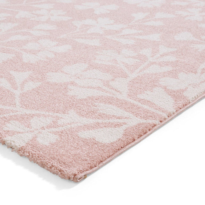 Catherine Lansfield Grace Floral Modern Durable Easy-Care Carved High Density Polyproplyene Rose/Cream Rug-Think Rugs-Rug Love - The Most Loved Rug Store