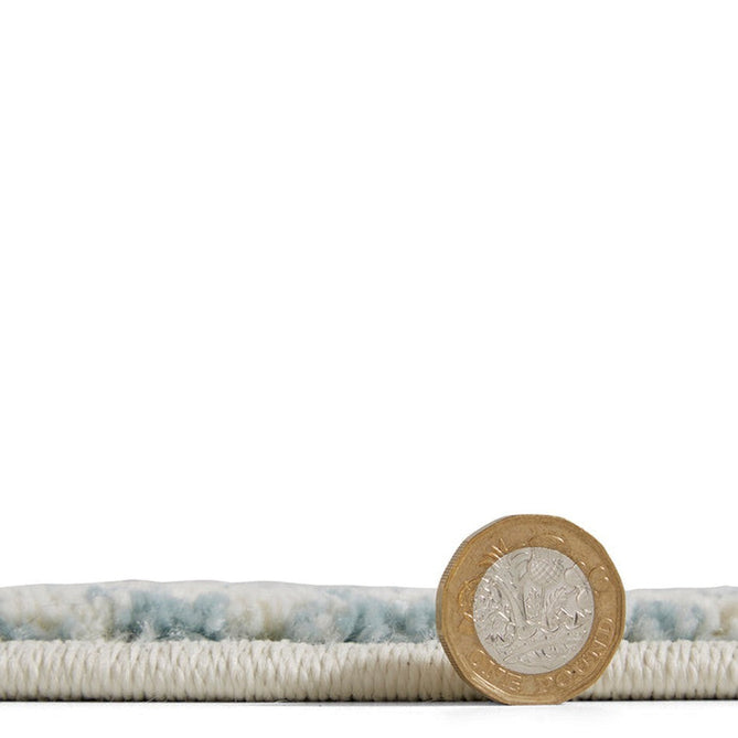 Catherine Lansfield Larsson Modern Abstract Durable Easy-Care Carved High Density Polyproplyene Blue/Cream Rug-Think Rugs-Rug Love - The Most Loved Rug Store