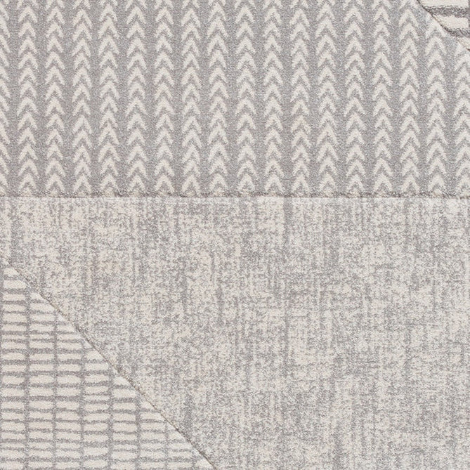 Catherine Lansfield Larsson Modern Abstract Durable Easy-Care Carved High Density Polyproplyene Grey/Cream Rug-Think Rugs-Rug Love - The Most Loved Rug Store