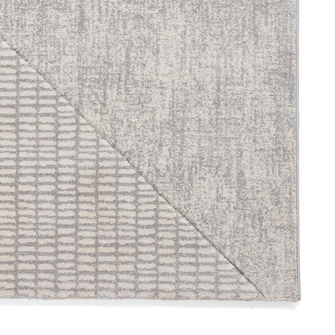 Catherine Lansfield Larsson Modern Abstract Durable Easy-Care Carved High Density Polyproplyene Grey/Cream Rug-Think Rugs-Rug Love - The Most Loved Rug Store