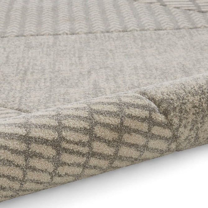 Catherine Lansfield Larsson Modern Abstract Durable Easy-Care Carved High Density Polyproplyene Grey/Cream Rug-Think Rugs-Rug Love - The Most Loved Rug Store
