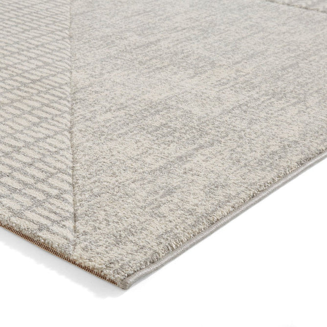 Catherine Lansfield Larsson Modern Abstract Durable Easy-Care Carved High Density Polyproplyene Grey/Cream Rug-Think Rugs-Rug Love - The Most Loved Rug Store