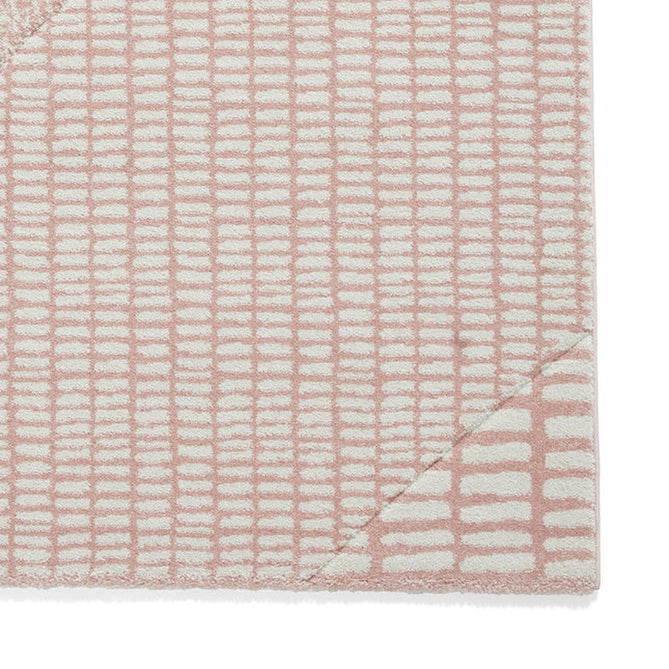 Catherine Lansfield Larsson Modern Abstract Durable Easy-Care Carved High Density Polyproplyene Rose/Cream Rug-Think Rugs-Rug Love - The Most Loved Rug Store