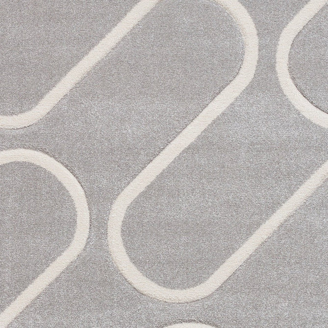 Catherine Lansfield Linear Curve Modern Geometric Durable Easy-Care Carved High Density Polyproplyene Grey/Cream Rug-Think Rugs-Rug Love - The Most Loved Rug Store