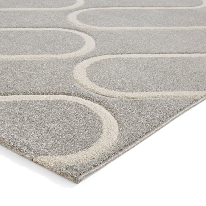 Catherine Lansfield Linear Curve Modern Geometric Durable Easy-Care Carved High Density Polyproplyene Grey/Cream Rug-Think Rugs-Rug Love - The Most Loved Rug Store