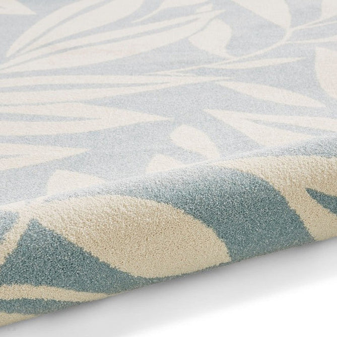 Catherine Lansfield Sorral Leaves Modern Botanical Floral Durable Easy-Care Carved High Density Polyproplyene Blue/Cream Rug-Think Rugs-Rug Love - The Most Loved Rug Store