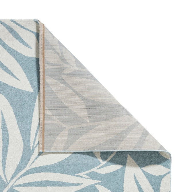 Catherine Lansfield Sorral Leaves Modern Botanical Floral Durable Easy-Care Carved High Density Polyproplyene Blue/Cream Rug-Think Rugs-Rug Love - The Most Loved Rug Store