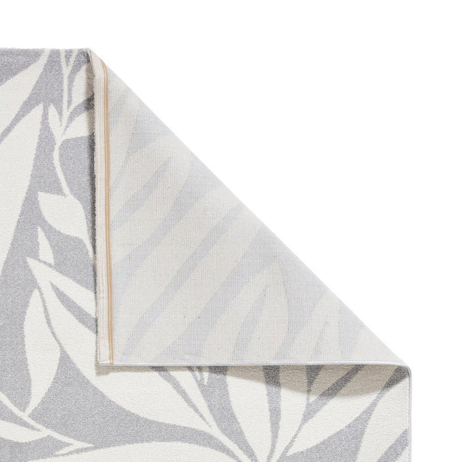Catherine Lansfield Sorral Leaves Modern Botanical Floral Durable Easy-Care Carved High Density Polyproplyene Grey/Cream Rug-Think Rugs-Rug Love - The Most Loved Rug Store