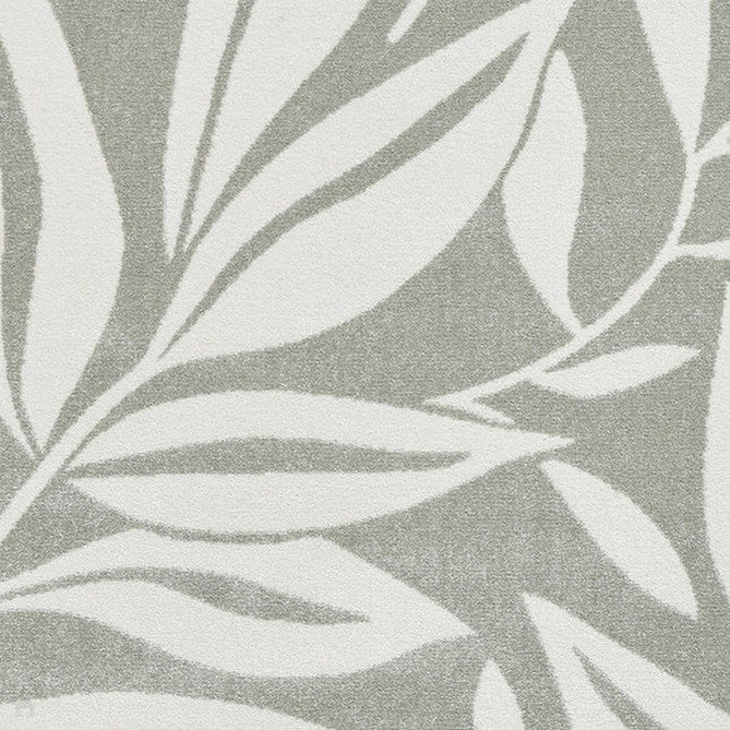 Catherine Lansfield Sorral Leaves Modern Botanical Floral Durable Easy-Care Carved High Density Polyproplyene Light Sage Green/Cream Rug-Think Rugs-Rug Love - The Most Loved Rug Store