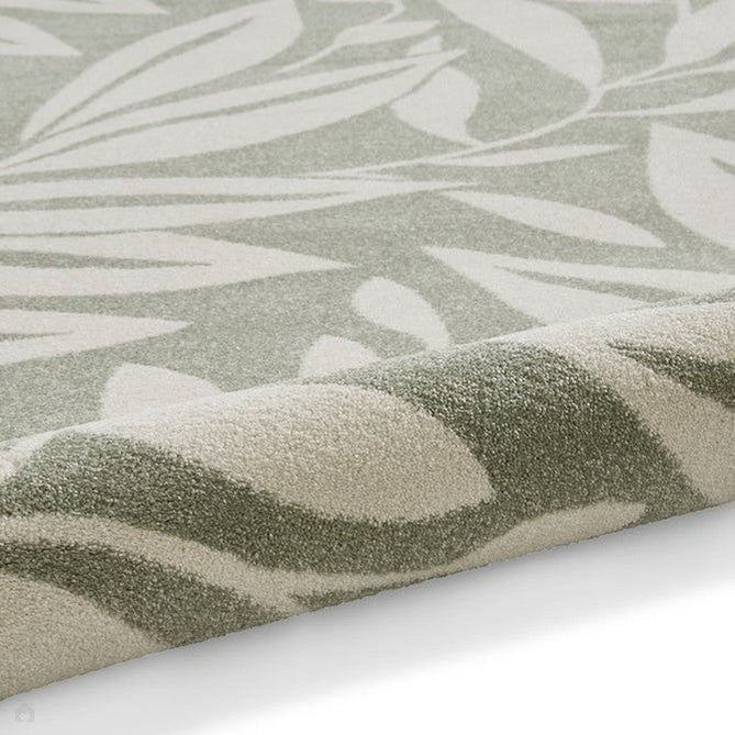 Catherine Lansfield Sorral Leaves Modern Botanical Floral Durable Easy-Care Carved High Density Polyproplyene Light Sage Green/Cream Rug-Think Rugs-Rug Love - The Most Loved Rug Store