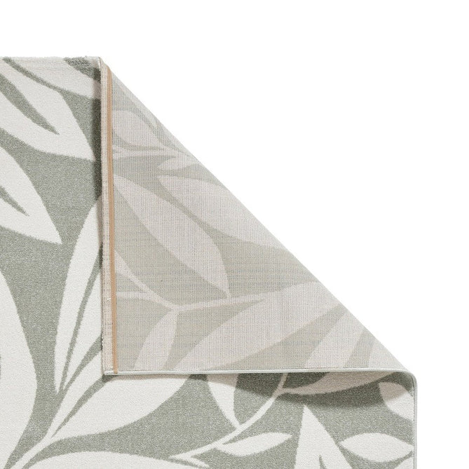 Catherine Lansfield Sorral Leaves Modern Botanical Floral Durable Easy-Care Carved High Density Polyproplyene Light Sage Green/Cream Rug-Think Rugs-Rug Love - The Most Loved Rug Store