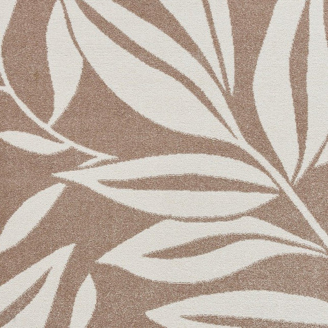 Catherine Lansfield Sorral Leaves Modern Botanical Floral Durable Easy-Care Carved High Density Polyproplyene Natural/Cream Rug-Think Rugs-Rug Love - The Most Loved Rug Store