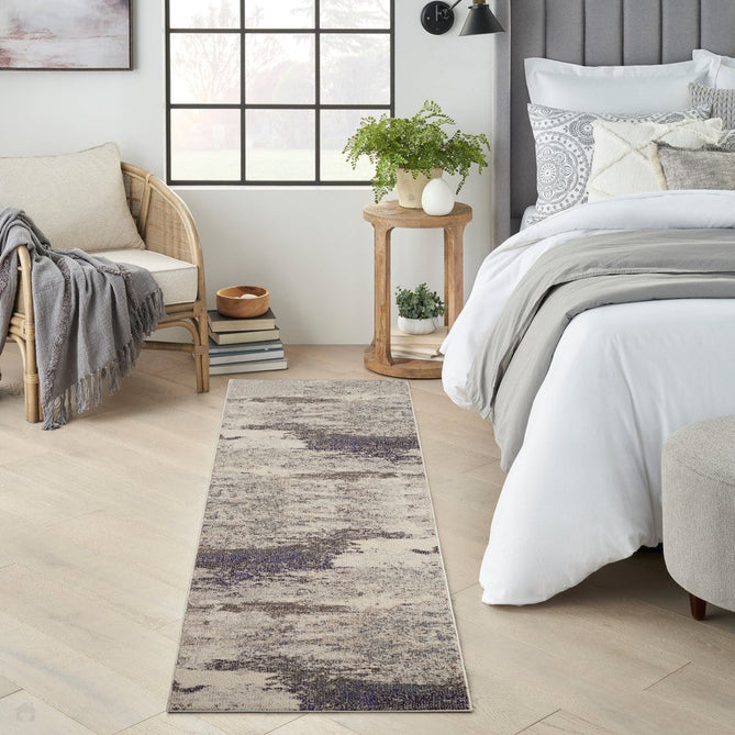 Celestial CES02 Modern Abstract Soft Durable Low Profile Short Pile Ivory/Grey Rug-Nourison-Rug Love - The Most Loved Rug Store