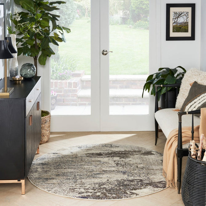 Celestial CES02 Modern Abstract Soft Durable Low Profile Short Pile Ivory/Grey Rug-Nourison-Rug Love - The Most Loved Rug Store