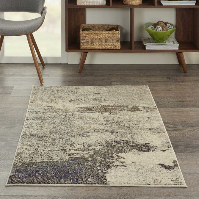 Celestial CES02 Modern Abstract Soft Durable Low Profile Short Pile Ivory/Grey Rug-Nourison-Rug Love - The Most Loved Rug Store