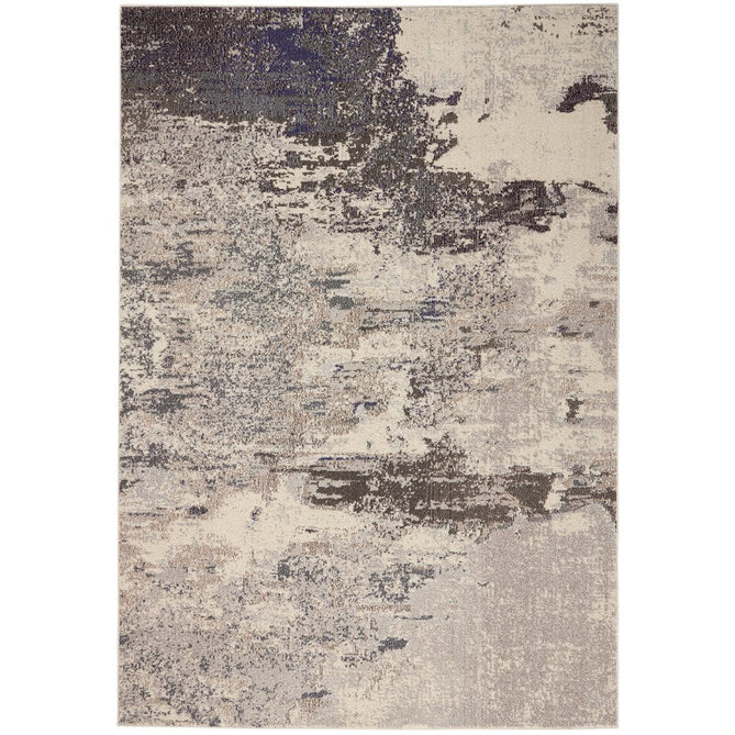 Celestial CES02 Modern Abstract Soft Durable Low Profile Short Pile Ivory/Grey Rug-Nourison-Rug Love - The Most Loved Rug Store