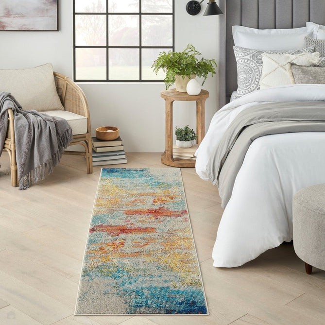 Celestial CES02 Modern Abstract Soft Durable Low Short Flat Pile Sealife Runner-Nourison-Rug Love - The Most Loved Rug Store
