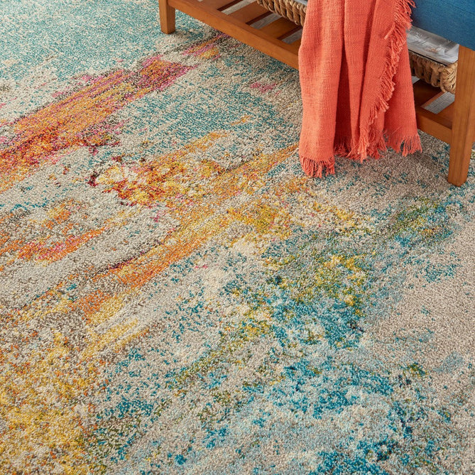 Celestial CES02 Modern Abstract Soft Durable Low Short Flat Pile Sealife Runner-Nourison-Rug Love - The Most Loved Rug Store