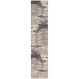 Celestial CES02 Modern Abstract Soft-Touch Low Flat-Pile Ivory/Grey Runner