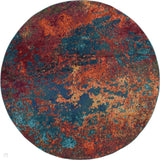 Celestial CES08 Modern Abstract Soft-Touch Low Flat-Pile Atlantic Round Rug