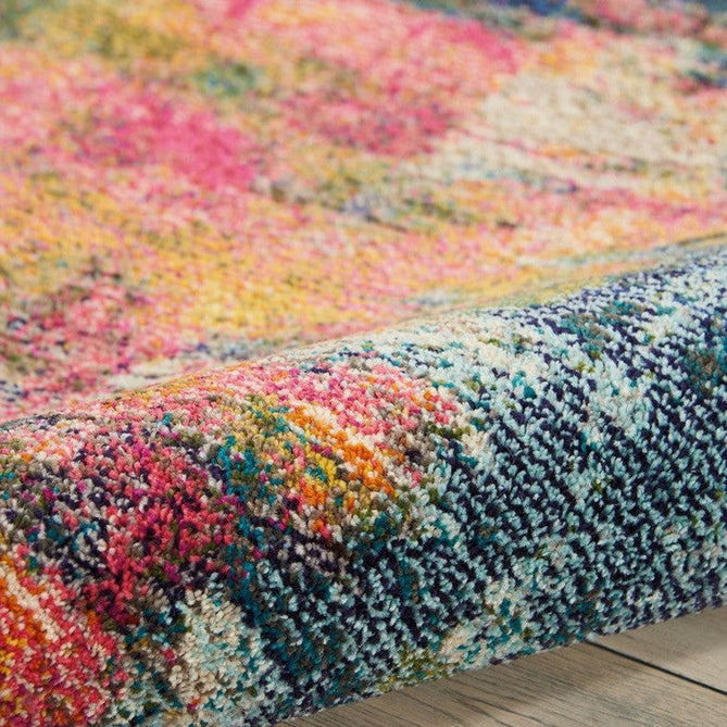 Celestial CES09 Modern Abstract Soft Durable Low Profile Short Pile Blue/Yellow Rug-Nourison-Rug Love - The Most Loved Rug Store