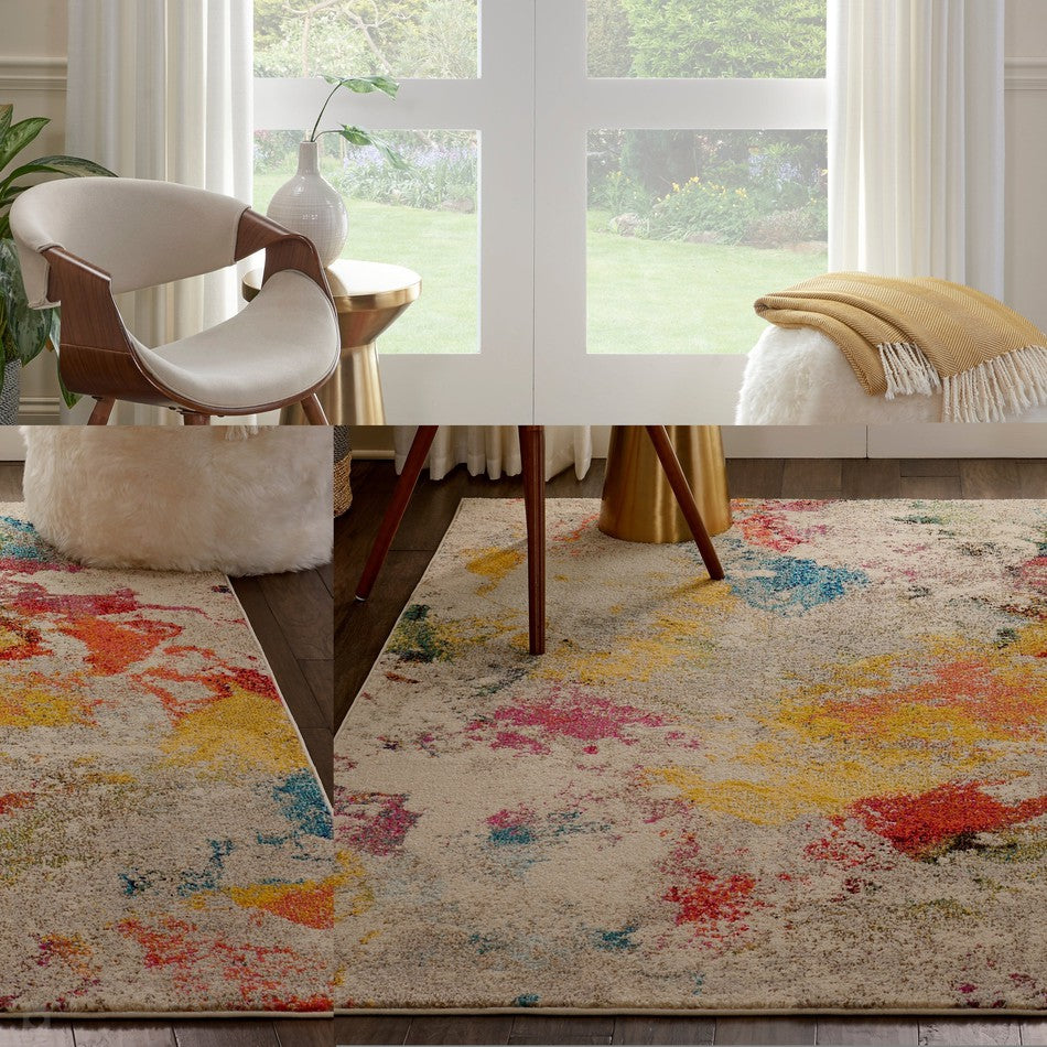 Modern Multicolour Rug On Sale Celestial CES12 Modern Abstract Soft Durable Low Profile Short ...