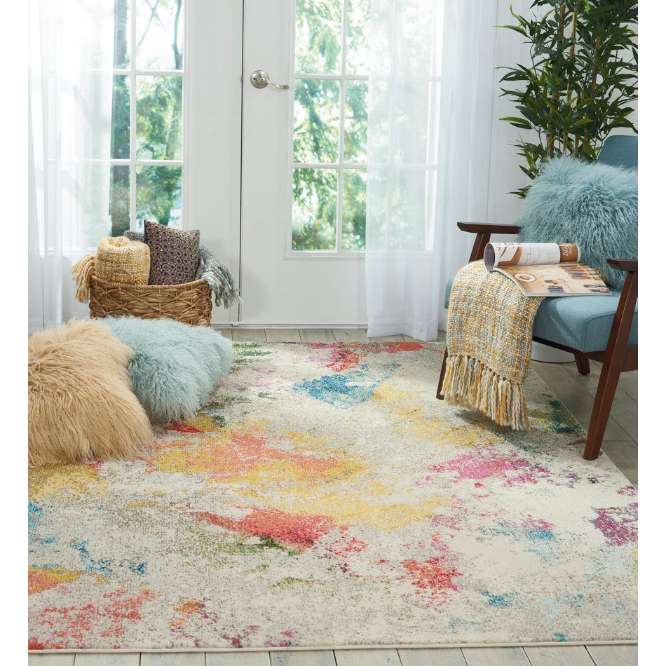 Modern Multicolour Rug On Sale Celestial CES12 Modern Abstract Soft Durable Low Profile Short ...