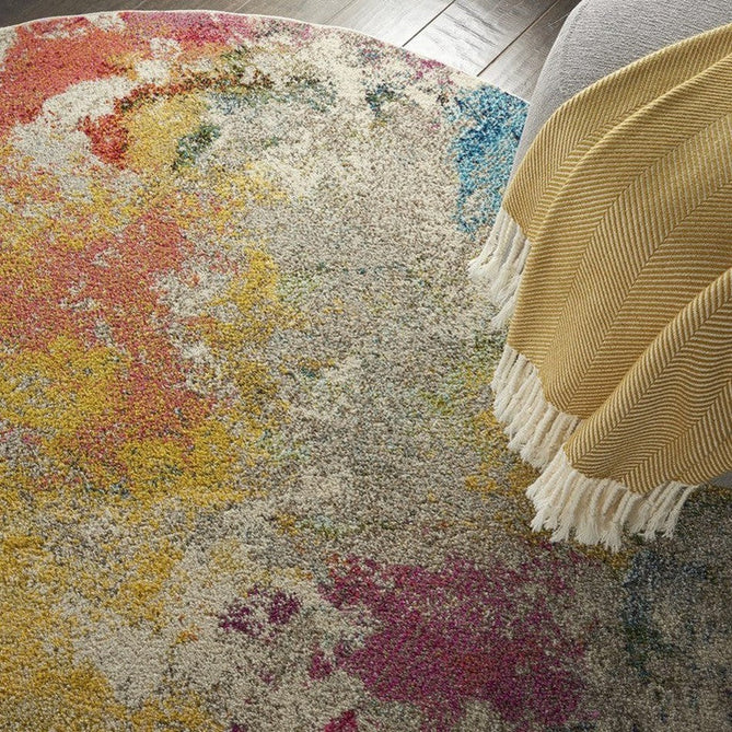 Celestial CES12 Modern Abstract Soft Durable Low Profile Short Pile Ivory/Multicolour Runner-Nourison-Rug Love - The Most Loved Rug Store