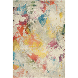 Celestial CES12 Modern Abstract Soft-Touch Low Flat-Pile Ivory/Multicolour Rug