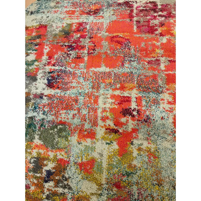 Celestial CES13 Modern Abstract Soft Durable Low Profile Short Pile Pink/Multi Round Rug-Nourison-Rug Love - The Most Loved Rug Store