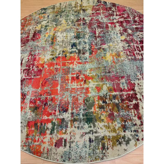 Celestial CES13 Modern Abstract Soft Durable Low Profile Short Pile Pink/Multi Rug-Nourison-Rug Love - The Most Loved Rug Store