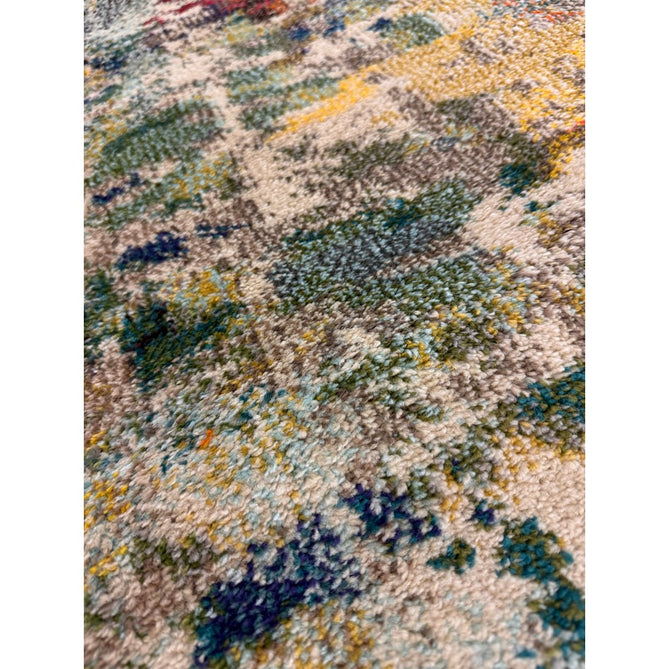 Celestial CES13 Modern Abstract Soft Durable Low Short Flat Pile Pink/Multi Round Rug-Nourison-Rug Love - The Most Loved Rug Store
