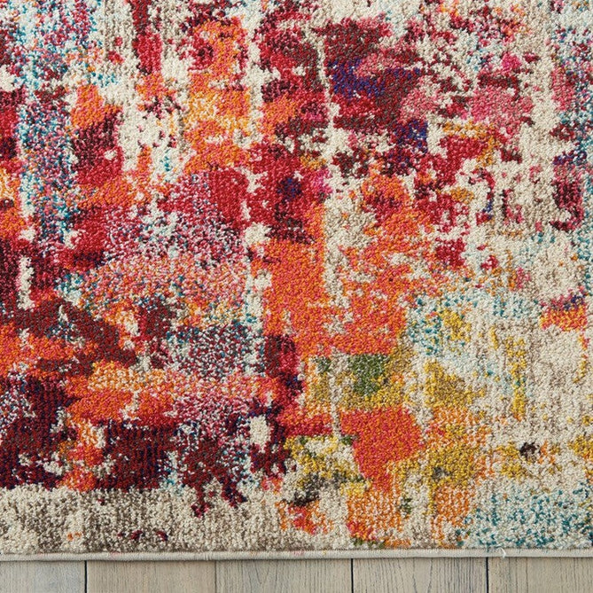 Celestial CES13 Modern Abstract Soft Durable Low Short Flat Pile Pink/Multi Runner-Nourison-Rug Love - The Most Loved Rug Store