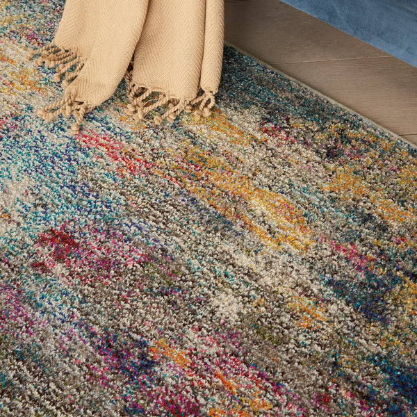 Modern Multicolour Rug On Sale Celestial CES16 Modern Abstract Soft Durable Low Profile Short ...