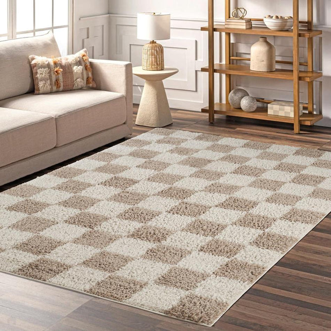 Chester Check CHS01 Beige Rug-Desire Rugs-Rug Love - The Most Loved Rug Store
