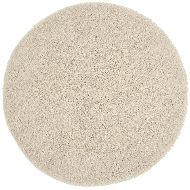 Chicago Plush Soft Plain Polyester Shaggy Cream Round Rug-Origins-Rug Love - The Most Loved Rug Store