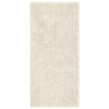 Chicago Plush Soft Plain Polyester Shaggy Cream Runner