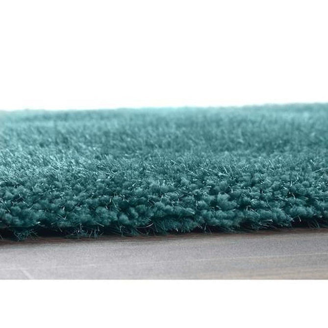 Chicago Plush Soft Plain Polyester Shaggy Dark Teal Round Rug-Origins-Rug Love - The Most Loved Rug Store