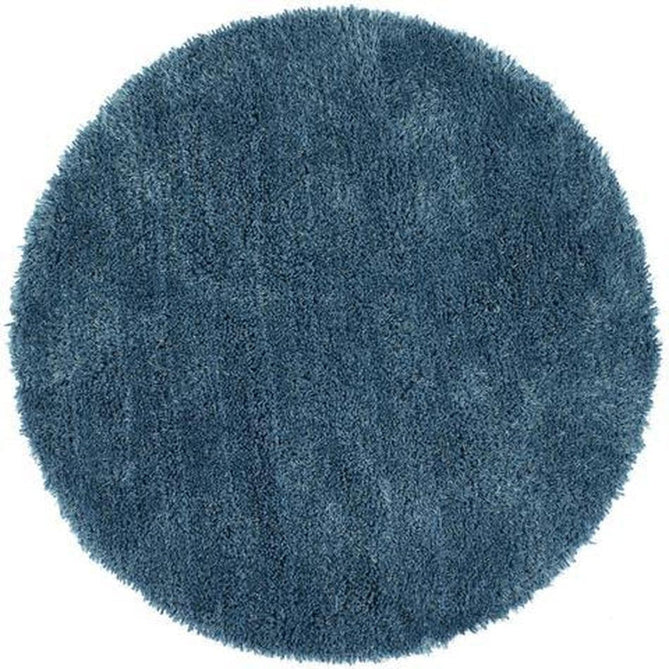 Chicago Plush Soft Plain Polyester Shaggy Dark Teal Round Rug-Origins-Rug Love - The Most Loved Rug Store