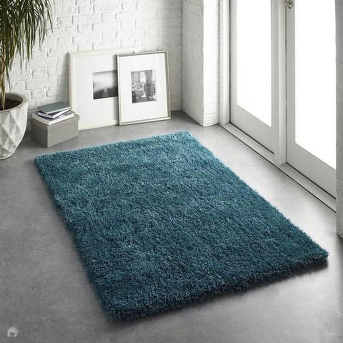Chicago Plush Soft Plain Polyester Shaggy Dark Teal Rug-Origins-Rug Love - The Most Loved Rug Store