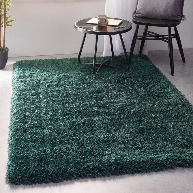 Chicago Plush Soft Plain Polyester Shaggy Forest Green Rug-Origins-Rug Love - The Most Loved Rug Store