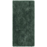 Chicago Plush Soft Plain Polyester Shaggy Forest Green Runner